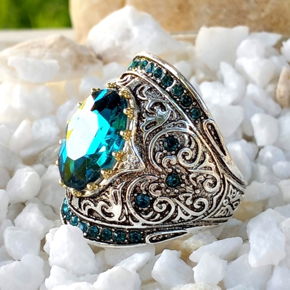 Blue Topaz Bali Ring
